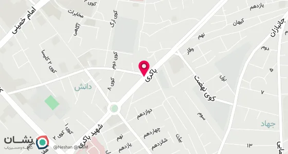 نقشه موقعیت تقریبی دفتر: ارومیه خیابان باکری روبروی سه راه دانش