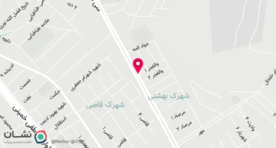 نقشه موقعیت تقریبی دفتر: خلخال- سیمتری قدس - نبش کوچه والفجر 1 پلاک2