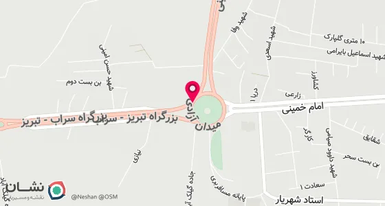 نقشه موقعیت تقریبی دفتر: سراب-خیابان فردوسی شرقی -جنب غذاخوری ارم پلاک 92