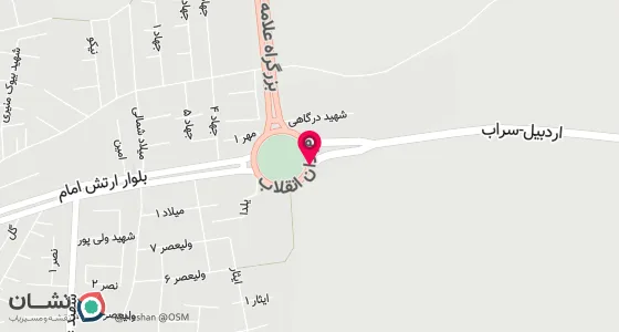نقشه موقعیت تقریبی دفتر: شربیان خیابان انقلاب اسلامی