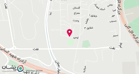 نقشه موقعیت تقریبی دفتر: شهرک شهید چمران میدان شهیدقاضی طبقه فوقانی پاساژ توحید