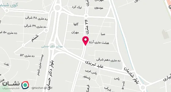 نقشه موقعیت تقریبی دفتر: تبریز شهرک ارم 24 متری شهریار ک 7
