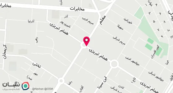 نقشه موقعیت تقریبی دفتر: تبریز ولیعصر فلکه دانشجو ( خوابگاه ) اول خیابان همام غربی پلاک 78 طبقه اول
