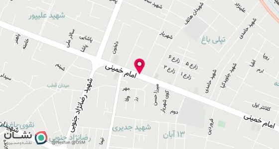 نقشه موقعیت تقریبی دفتر: تبریزخ امام خمینی -بالاتر از ایستگاه تپلی باغ نرسیده به بانک قوامین پلاک 10/58