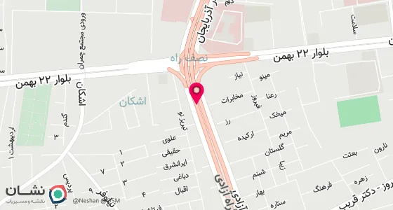 نقشه موقعیت تقریبی دفتر: تبریز فلکه نصف راه روبروی مخابرات جنب بانک سپه ساختمان شماره 2