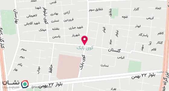 نقشه موقعیت تقریبی دفتر: کوی ولیعصر(عج)،نبش فلکه بزرگ،جنب بانک صادرات،ساختمان مروارید،طبقه سوم