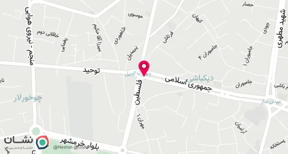 نقشه موقعیت تقریبی دفتر: تبریز خیابان جمهوری اسلامی نرسیده به چهارراه گجیل روبروی بانک ملت