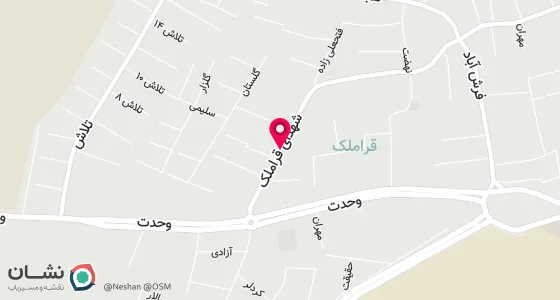 نقشه موقعیت تقریبی دفتر: تبریز- قراملک -خیابان شهدای قراملک - بن بست 22