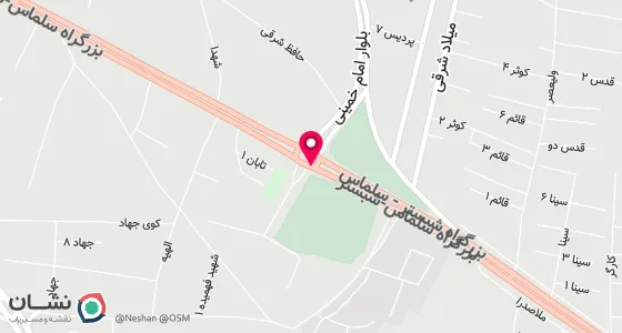 نقشه موقعیت تقریبی دفتر: شبستر میدان نماز ساختمان نجارزاده طبقه سوم واحد8