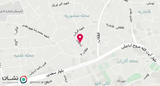 نقشه موقعیت تقریبی دفتر: اردبیل - خیابان بیضا ی اردبیلی پلاک 99/5