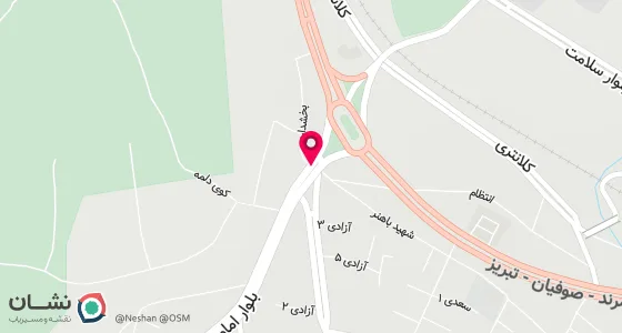 نقشه موقعیت تقریبی دفتر: صوفیان اول خیابان امام - اول کوچه بخشداری پ3