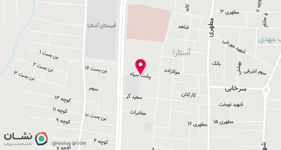 نقشه موقعیت تقریبی دفتر: آستارا-خیابان امام-پشت مسجد میرزا