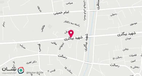 نقشه موقعیت تقریبی دفتر: اهر خ شهید بیگلری پائین تر از مسجد رسول (ص) نبش کوچه برقی