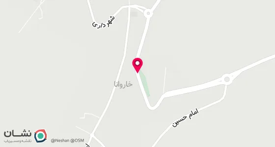 نقشه موقعیت تقریبی دفتر: استان اذربایجان شرقی-شهرستان ورزقان-شهر خاروانا-خ امام (ره) پلاک25