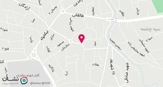 نقشه موقعیت تقریبی دفتر: خیابان مدرس جنب غذا خوری همشری