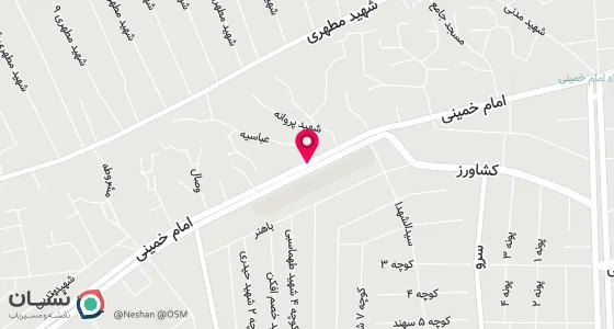 نقشه موقعیت تقریبی دفتر: پارس آباد خیابان امام خمینی ره روبروی بازار تیمورپور جنب مسجد عباسیه دفتر ازدواج و طلاق